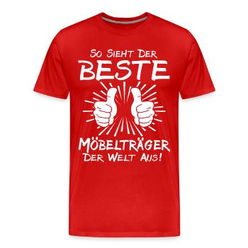 Meilleur porte-meubles - T-shirt bio Premium Homme - rouge - Devant - Damien (186cm)
