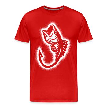 Pêcheur, pêcheur, pêcheurs, pêcheurs masculins - T-shirt bio Premium Homme - rouge - Devant - Damien (186cm)