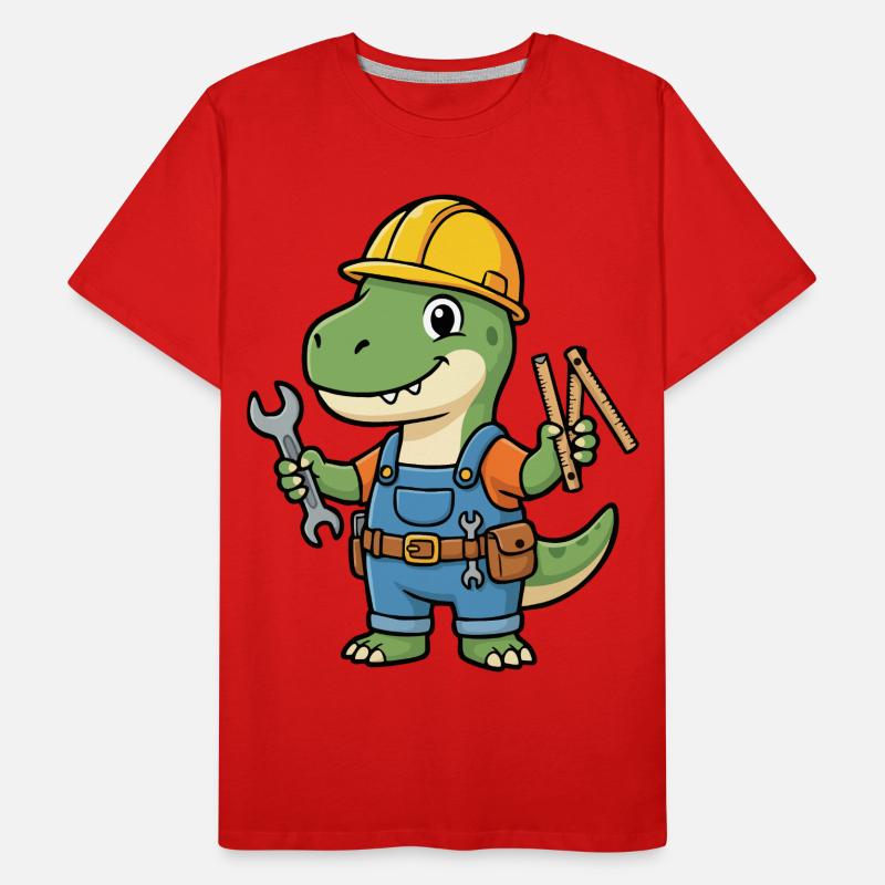 Dino construction worker with tools Men's Premium Organic T-Shirt
