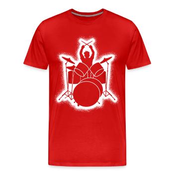 Batterie Batteur Batteur - T-shirt bio Premium Homme - rouge - Devant - Damien (186cm)