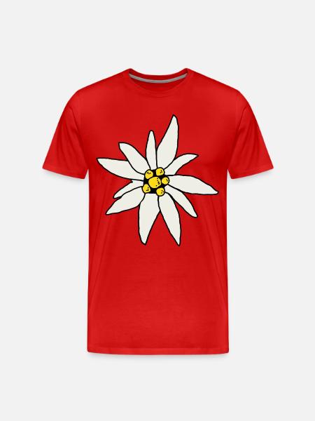 Edelweiss Chalet Flower Huts Vintage Alpine Souvenir - Men's Premium Organic T-Shirt - red