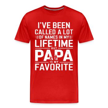 Dad is my favorite - Men's Premium Organic T-Shirt - red - Front - Damien (186cm)