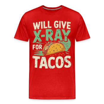 X-Ray Taco Humor - Men's Premium Organic T-Shirt - red - Front - Damien (186cm)