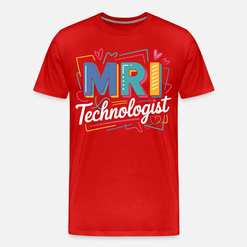 MRI Technologist Farbexplosion - Männer Premium Bio T-Shirt - Rot