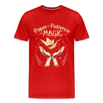 Origami Paper + Patience = Magic - Männer Premium Bio T-Shirt - Rot - Vorne - Damien (186cm)