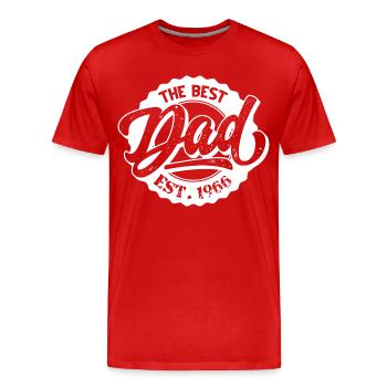 The Best Dad EST 1966 - Männer Premium Bio T-Shirt - Rot - Vorne - Damien (186cm)