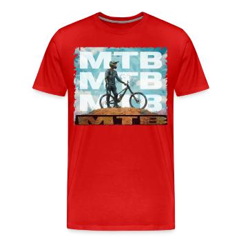 MTB - Männer Premium Bio T-Shirt - Rot - Vorne - Damien (186cm)