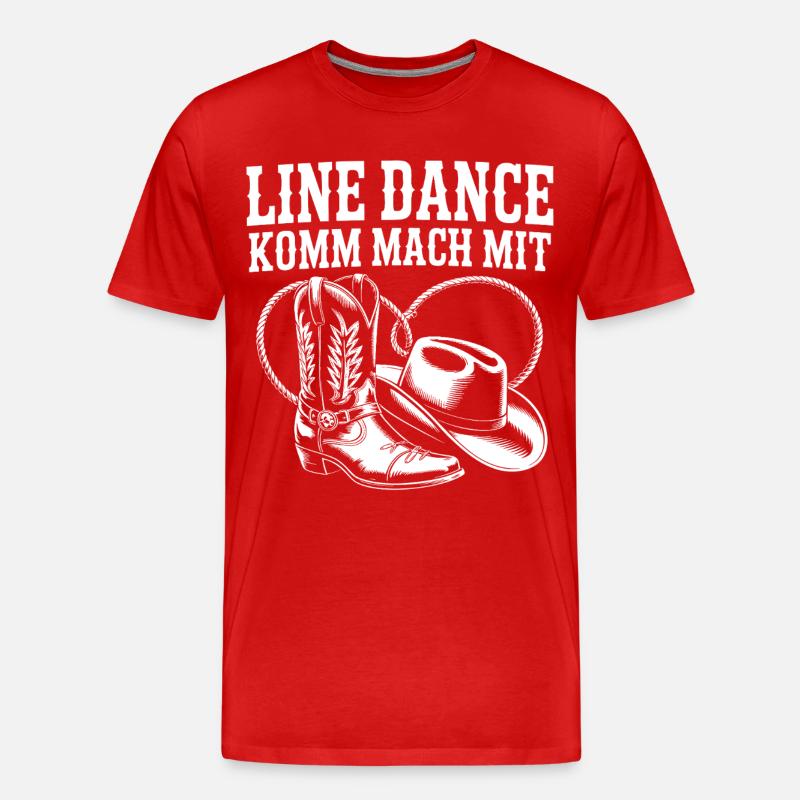 Line Dance Komm mach mit - Männer Premium Bio T-Shirt - Rot