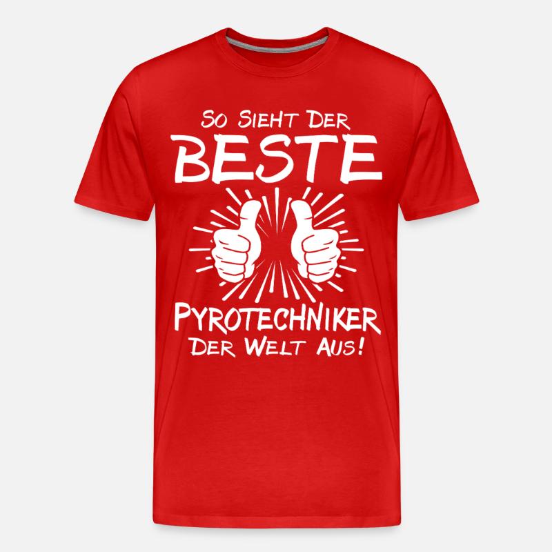 Bester Pyrotechniker - Männer Premium Bio T-Shirt - Rot