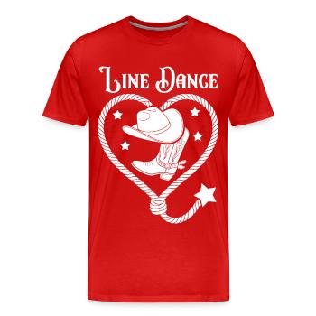Lasso de cœur de danse en ligne - T-shirt bio Premium Homme - rouge - Devant - Damien (186cm)