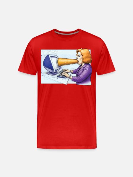 COMPUTER ADDICT WOMAN - geek & scifi - Men's Premium Organic T-Shirt - red