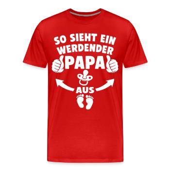 So sieht ein werdender Papa aus - Männer Premium Bio T-Shirt - Rot - Vorne - Damien (186cm)