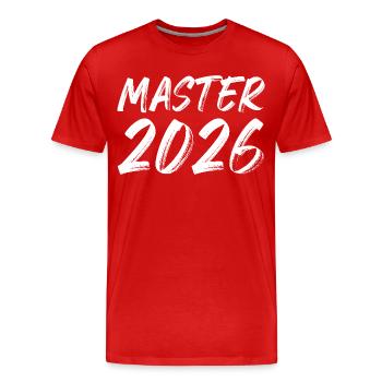 Master 2026 - Männer Premium Bio T-Shirt - Rot - Vorne - Damien (186cm)