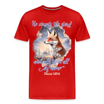 Fox Bible Verse Christian - T-shirt bio Premium Homme - rouge - Devant - Damien (186cm)