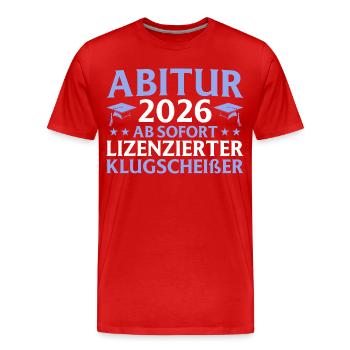 Abitur réussi en 2026 Examen final - T-shirt bio Premium Homme - rouge - Devant - Damien (186cm)