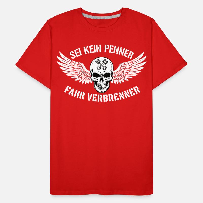 Ride Combustion Engine – Biker Skull Statement Men's Premium Organic T-Shirt