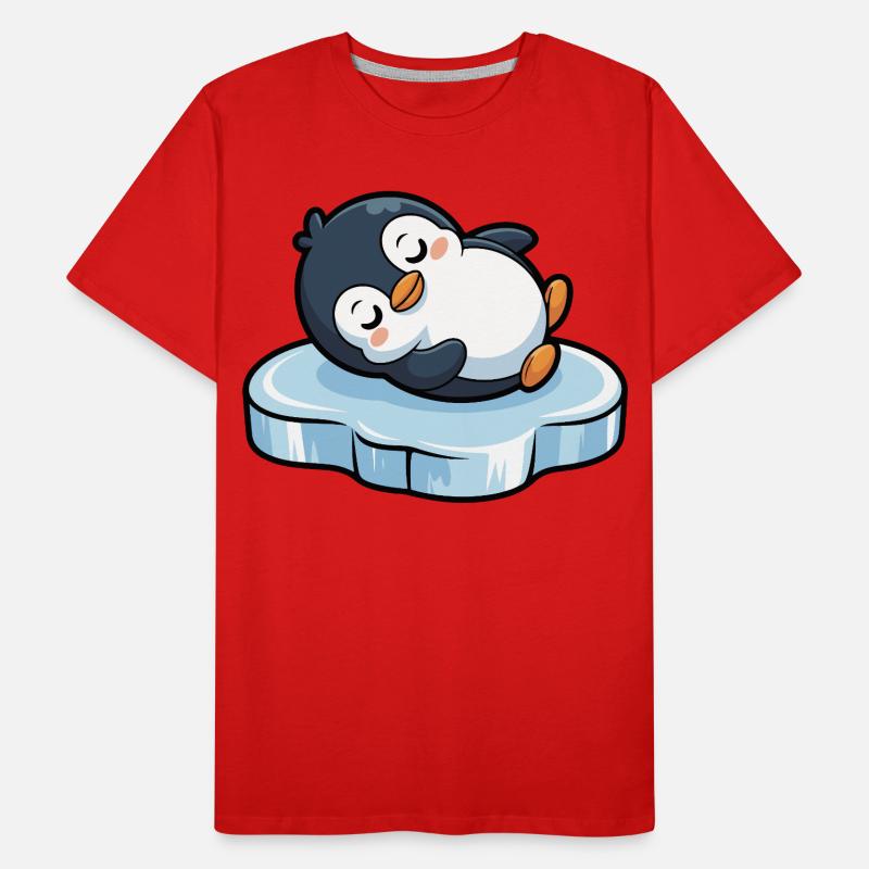Schlafender Pinguin auf Eis Men's Premium Organic T-Shirt