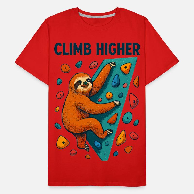 Bouldering Sloth Climbing Gift Men's Premium Organic T-Shirt