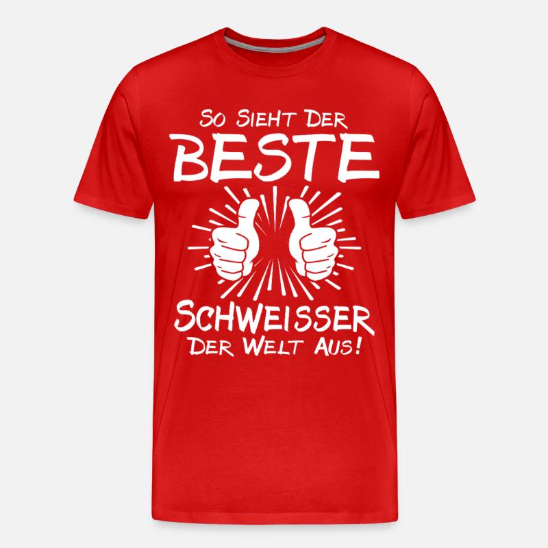 Bester Schweisser - Männer Premium Bio T-Shirt - Rot