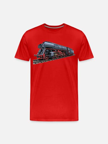 Dampflok im Retro-Look 01 519 - Männer Premium Bio T-Shirt - Rot