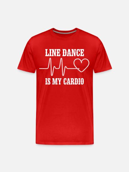 Line Dance Cardio Herz - Männer Premium Bio T-Shirt - Rot