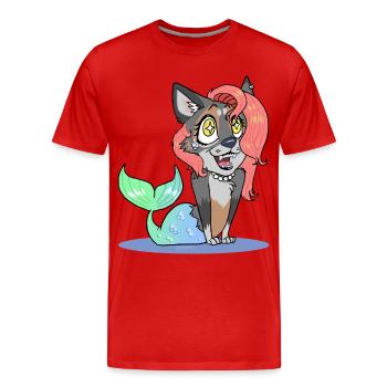 Coral (Chibi Version) (von Leni Riosa) - Männer Premium Bio T-Shirt - Rot - Vorne - Damien (186cm)