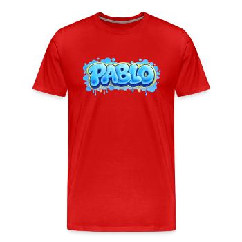 PABLO GRAFFITI NAME FOR PERFECT GIFT PRINTABLE - Men's Premium Organic T-Shirt - red - Front - Damien (186cm)