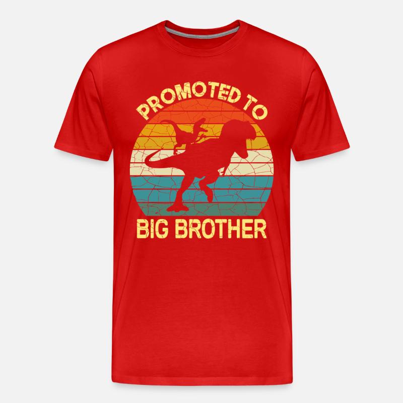 Befördert zum großen Bruder Dinosaurier - Männer Premium Bio T-Shirt - Rot