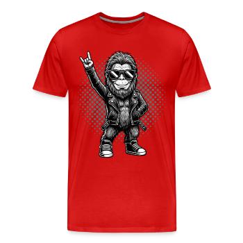 Rock, Rocker, Musique rock, Heavy metal, Rock Hand - T-shirt bio Premium Homme - rouge - Devant - Damien (186cm)