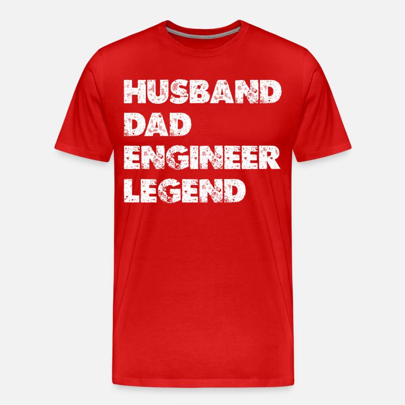 Husband Dad Engineer Legend - Männer Premium Bio T-Shirt - Rot