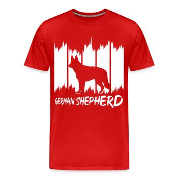 German Shepherd - Männer Premium Bio T-Shirt - Rot - Vorne - Damien (186cm)