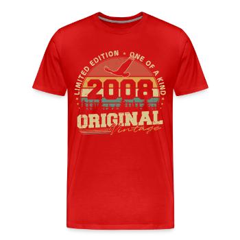 Original 2008 Jahrgang geboren Retro Geburtstag - Men's Premium Organic T-Shirt - red - Front - Damien (186cm)