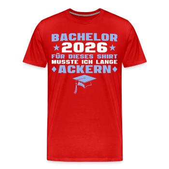 Examen de licence réussi Licence 2026 - T-shirt bio Premium Homme - rouge - Devant - Damien (186cm)