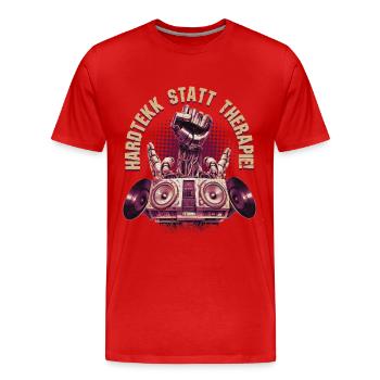 Hardtekk Tekke Ostdeutschland - Männer Premium Bio T-Shirt - Rot - Vorne - Damien (186cm)