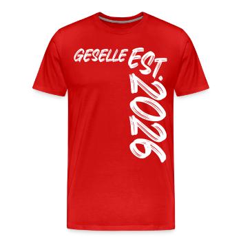 Compagnon fondé en 2026 - T-shirt bio Premium Homme - rouge - Devant - Damien (186cm)