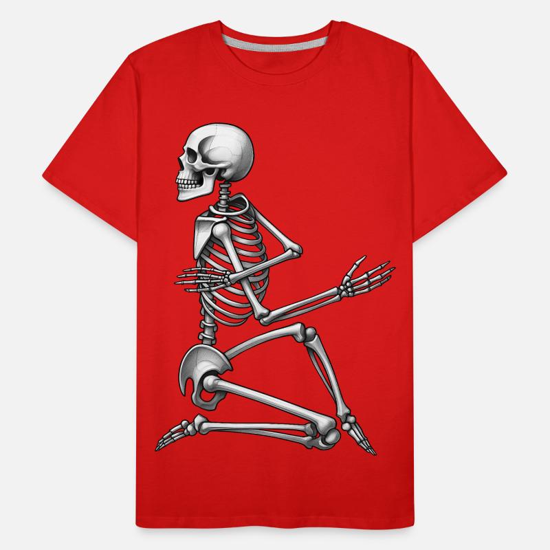 SKELETON DANCER - black & white T-shirt bio Premium Homme