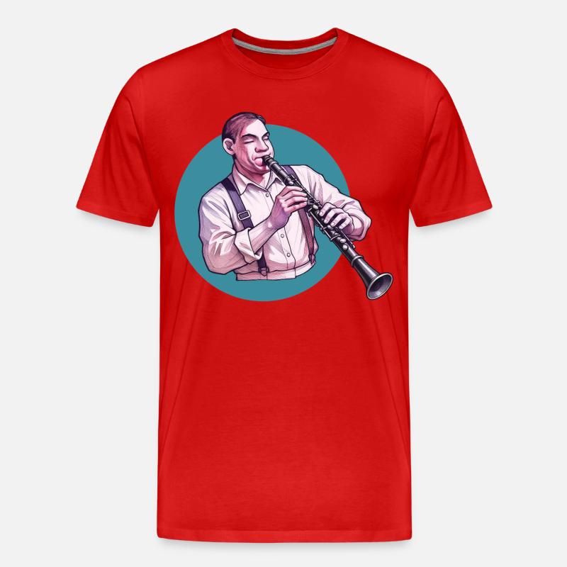 CLARINETIST #2 – Klang & Bild - Männer Premium Bio T-Shirt - Rot