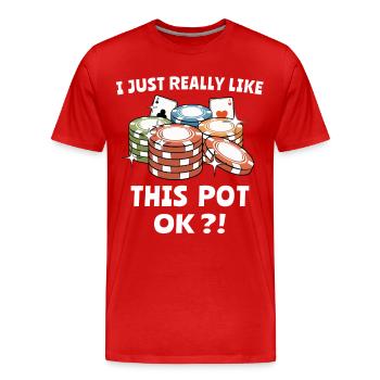 Poker Poker Joueurs - T-shirt bio Premium Homme - rouge - Devant - Damien (186cm)