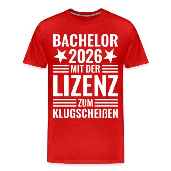 Licence 2026 avec licence pour être malin - T-shirt bio Premium Homme - rouge - Devant - Damien (186cm)