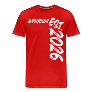 Licence établie en 2026 - T-shirt bio Premium Homme - rouge - Devant - Damien (186cm)