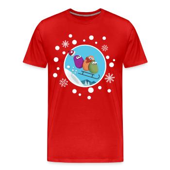 Winter Sledging Humor Thrills and Magic - Men's Premium Organic T-Shirt - red - Front - Damien (186cm)