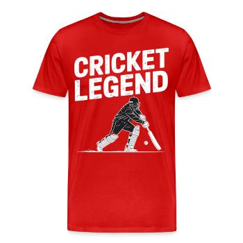 Lustiges Kricket Spruch Vintage Cricket Spiel - Männer Premium Bio T-Shirt - Rot - Vorne - Damien (186cm)