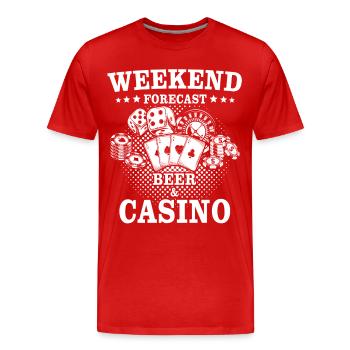 Casino Spieler - Männer Premium Bio T-Shirt - Rot - Vorne - Damien (186cm)