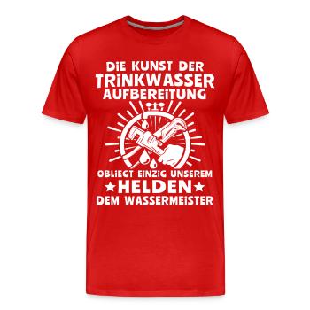 Maître Technicien en Approvisionnement en Eau - T-shirt bio Premium Homme - rouge - Devant - Damien (186cm)