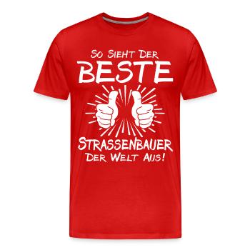 Bester Strassenbauer - Männer Premium Bio T-Shirt - Rot - Vorne - Damien (186cm)
