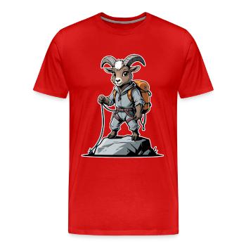 Mountain Goat Adventurer - Men's Premium Organic T-Shirt - red - Front - Damien (186cm)