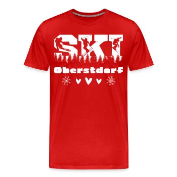 Ski fahren - Skiurlaub - Oberstdorf - Männer Premium Bio T-Shirt - Rot - Vorne - Damien (186cm)