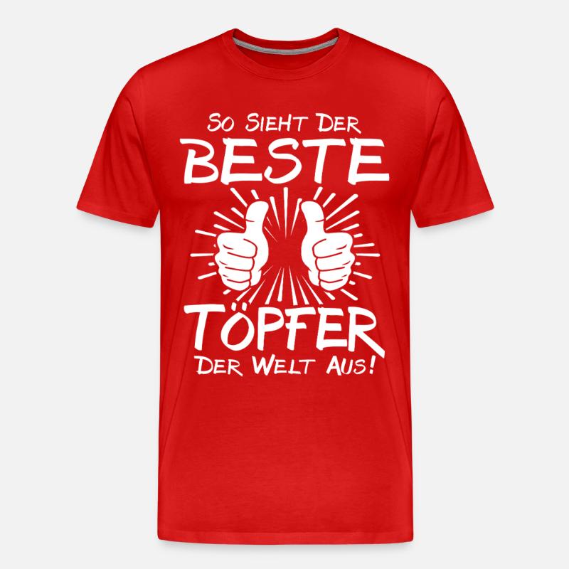 Bester Töpfer - Männer Premium Bio T-Shirt - Rot