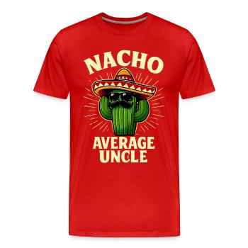 No Average Uncle Nacho Average Uncle - Men's Premium Organic T-Shirt - red - Front - Damien (186cm)