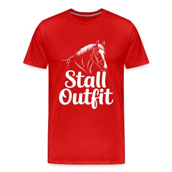 Cavalier d’écurie - T-shirt bio Premium Homme - rouge - Devant - Damien (186cm)